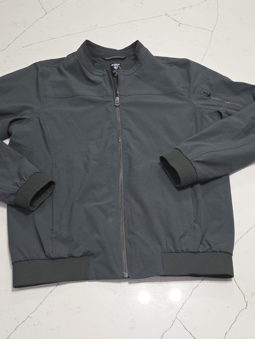 Kuhl Men's Dark Gray Bomber Jacket SzM Gentle Used